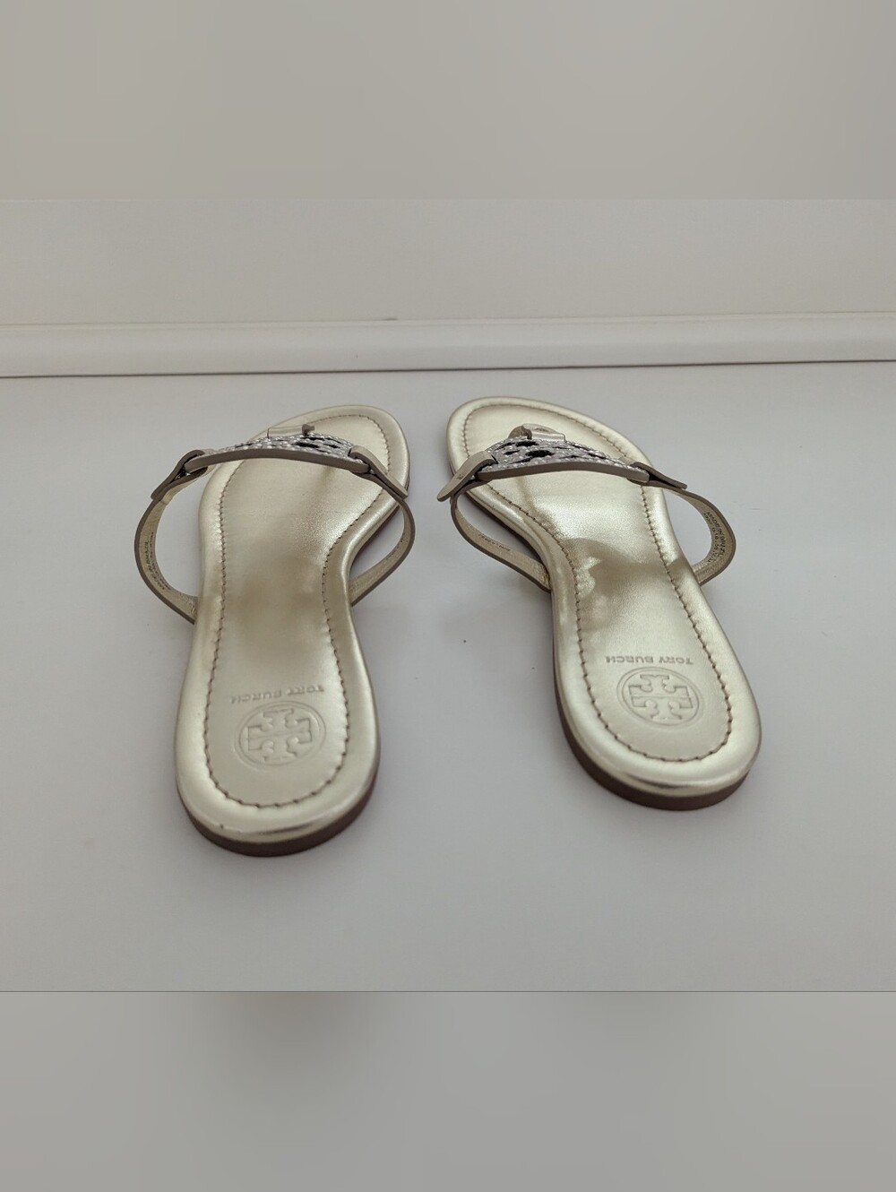NWOT! Tory Burch Miller Studded Sandal In Gold Size 9.5 - Picture 6 of 16